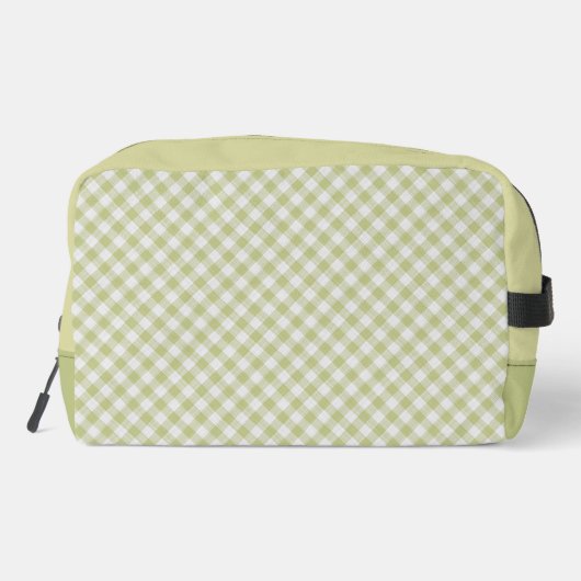 Classy Pastel Spring Green Gingham Karo Pattern Waschbeutel (Rückseite)