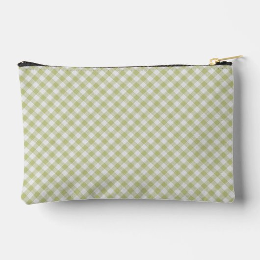 Classy Pastel Spring Green Gingham Karo Pattern Zubehörtasche (Rückseite)