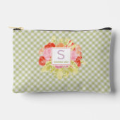 Classy Pastel Spring Green Gingham Karo Pattern Zubehörtasche (Vorderseite)