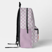 Classy Pastel Violet Pink Gingham Karo Pattern Bedruckter Rucksack (Links)