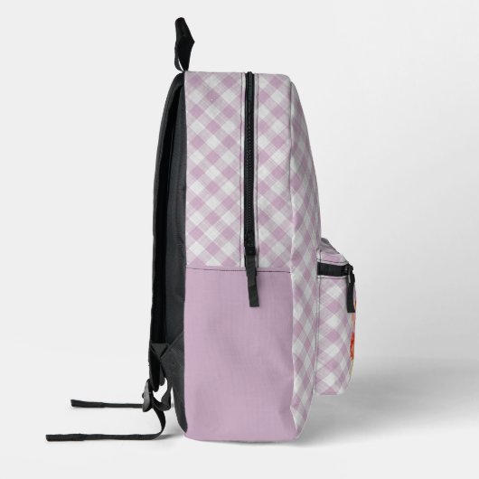 Classy Pastel Violet Pink Gingham Karo Pattern Bedruckter Rucksack (Links)