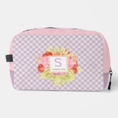 Classy Pastel Violet Pink Gingham Karo Pattern Waschbeutel (Vorderseite)
