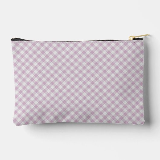 Classy Pastel Violet Pink Gingham Karo Pattern Zubehörtasche (Rückseite)