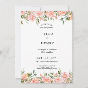 Classy Pastel Wildblume Secret Garden Wedding Einladung