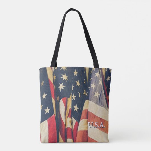 Classy Patriotic Multi American Flag Tasche (Rückseite)