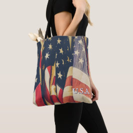 Classy Patriotic Multi American Flag Tasche