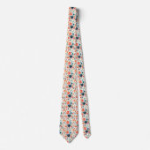 Classy Peach Pink Blue Watercolor Rose Neck Tie Krawatte (Vorderseite)