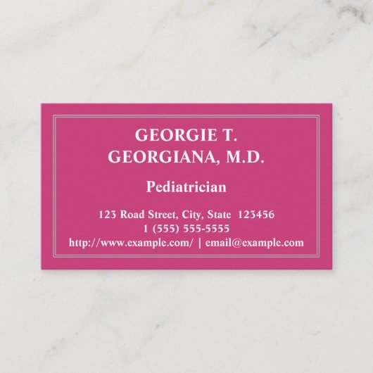 Classy Pediatrician Business Card Visitenkarte (Vorderseite)