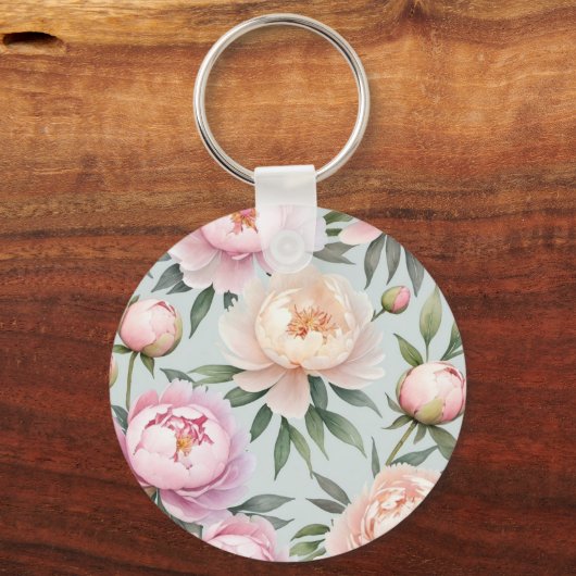 Classy Peony Keychain Schlüsselanhänger (Vorderseite)