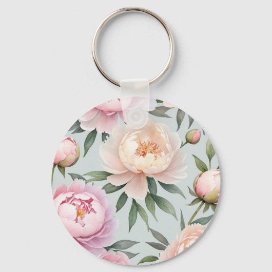 Classy Peony Keychain Schlüsselanhänger (Rückseite)