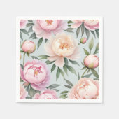 Classy Peony Wedding Napkins Serviette (Vorderseite)