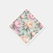 Classy Peony Wedding Napkins Serviette (Ecke)