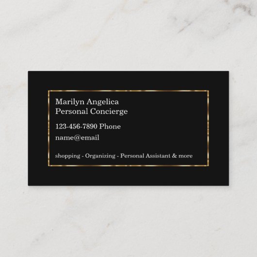 Classy Personal Concierge Assistentin Visitenkarte (Rückseite)