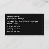 Classy Personal Concierge Hochwertige Visitenkarte (Rückseite)