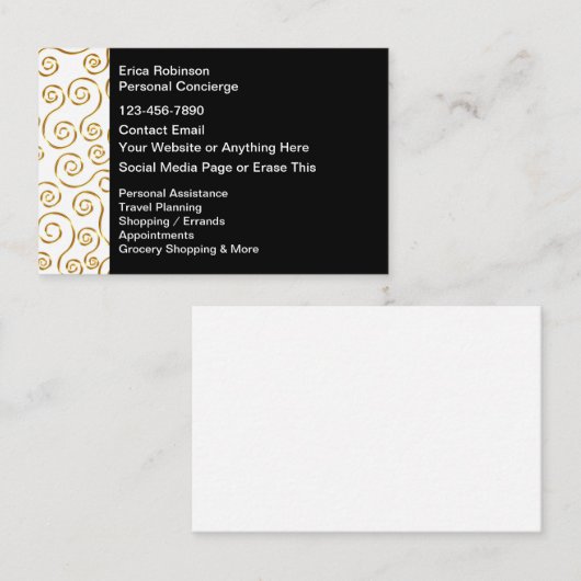Classy Personal Concierge Services New Visitenkarte (Vorne/Hinten)
