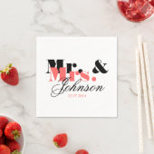 Classy personalisiert Mr. and Mrs. wedding napkins Serviette (Beispiel)