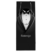 Classy Personalisiert Tuxedo Geschenktüte Für Weinflaschen (Rückseite)