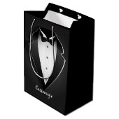 Classy Personalisiert Tuxedo Mittlere Geschenktüte (Rückseite Schrägansicht)