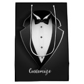 Classy Personalisiert Tuxedo Mittlere Geschenktüte (Rückseite)