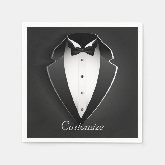 Classy Personalisiert Tuxedo Napkins Serviette (Vorderseite)