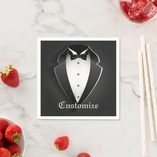 Classy Personalisiert Tuxedo Napkins Serviette (Beispiel)