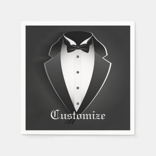 Classy Personalisiert Tuxedo Napkins Serviette (Vorderseite)