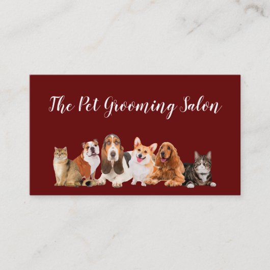 Classy Pet Groomo Salon Business Cards New Visitenkarte (Vorderseite)