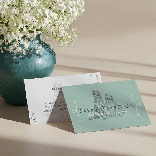 Classy Pet Salon Spitz & Golden Retriever Dog Visitenkarte