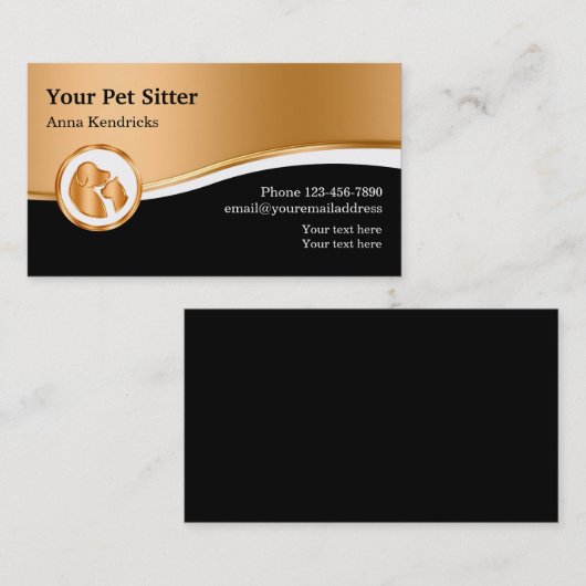 Classy Pet Service Business Cards Visitenkarte (Vorne/Hinten)