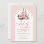 Classy petals and prosecco blush gold invitation einladung (Vorderseite)