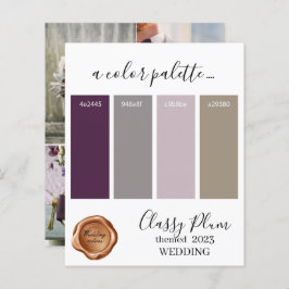 Classy Pflaume Hochzeitfarben Palette Karte 2023
