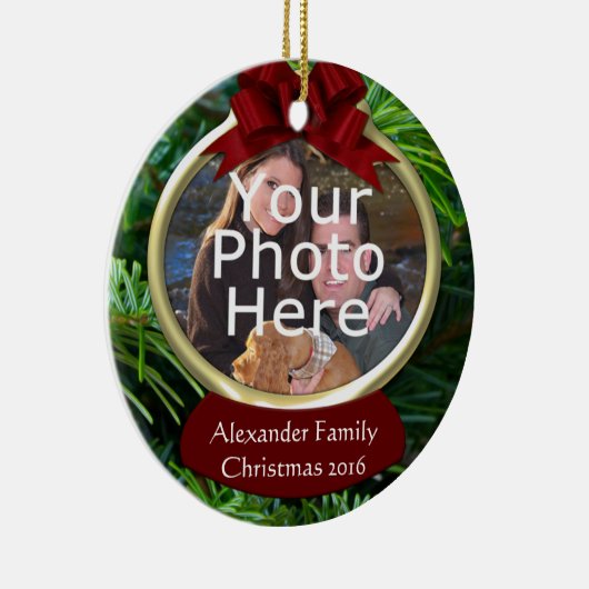 Classy Pine Custom Foto Weihnachtsschmuck (Rechts)