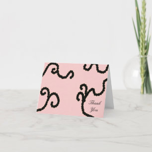 Classy Pink and Black Bee Danke Karte