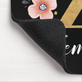 Classy Pink Black Monogram Initial Girly Letter Z Mousepad (Ecke)