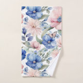 Classy Pink & Blue Blume Bunch Badhandtuch Set (Handtuch)