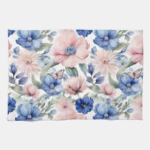 Classy Pink & Blue Blume Bunch Geschirrtuch (Horizontal)