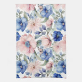 Classy Pink & Blue Blume Bunch Geschirrtuch (Vertikal)