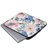 Classy Pink & Blue Blume Bunch Laptopschutzhülle (Vorne Knopf)