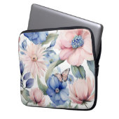 Classy Pink & Blue Blume Bunch Laptopschutzhülle (Vorderseite Links)