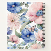 Classy Pink & Blue Blume Bunch Notizblock (Rückseite)