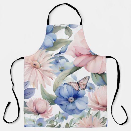 Classy Pink & Blue Blume Bunch Schürze (Vorderseite)