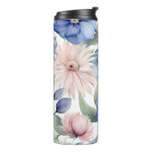 Classy Pink & Blue Blume Bunch Thermosbecher (Nach links gedreht)