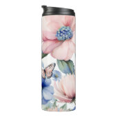 Classy Pink & Blue Blume Bunch Thermosbecher (Nach rechts gedreht)