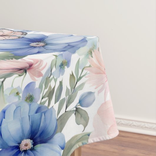 Classy Pink & Blue Blume Bunch Tischdecke (Beispiel)