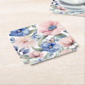 Classy Pink & Blue Blume Bunch Untersetzer (angewinkelt)