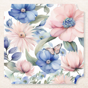 Classy Pink & Blue Blume Bunch Untersetzer