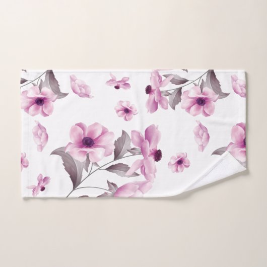 Classy Pink Blume Badetuch Set (Handtuch)