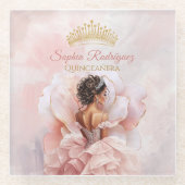 Classy Pink Blume Dress Quinceanera Glasuntersetzer (Vorderseite)