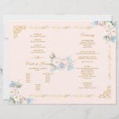 Classy Pink Bow Floral Quinceanera Programm (Rückseite)