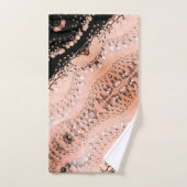 Classy Pink Coral und Black Sinti und Roma Scarf   Badhandtuch Set (Handtuch)